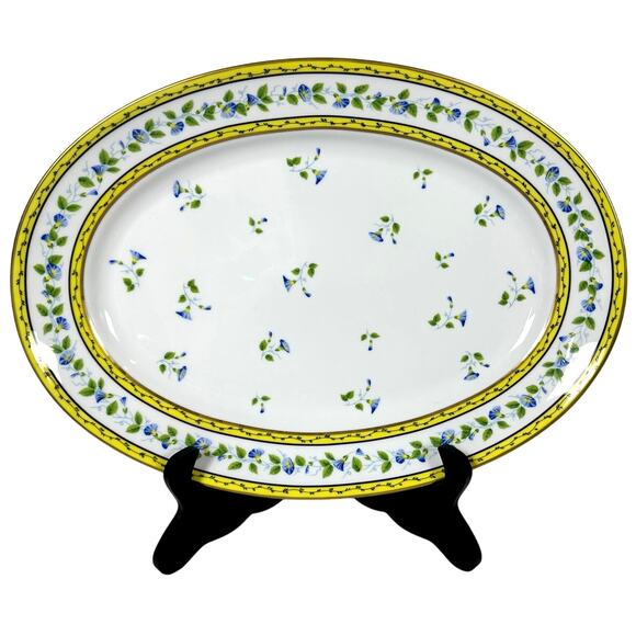 Raynaud Ceralene Limoges Morning Glory Spray 16.5" Oval Serving Platter-Mint! - Picture 1 of 7